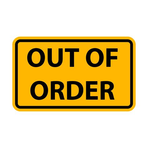 Out Of Order Industrial Warning Sign Icon Vector For Your Web Design