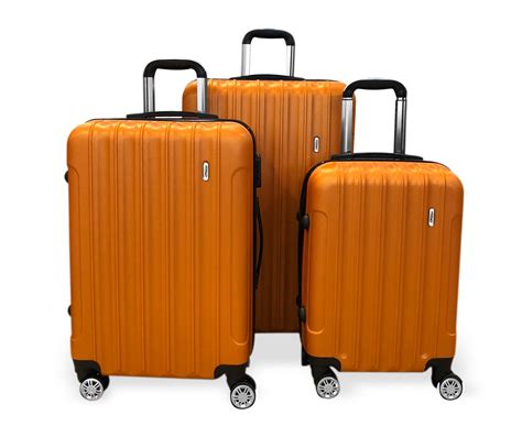 Todo Ultra Light Luggage Set 3pcs Hard Shell Combination Locks Orange