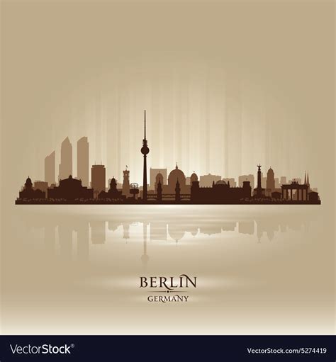 Berlin Germany City Skyline Silhouette Royalty Free Vector