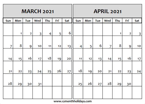 You will receive 1 printable for the month: March April 2021 Calendar Free Printable - Pinterest, Reddit, Tumblr