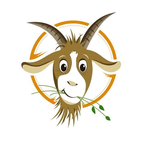 Cute Fun Head Of Goat Illustration Digital Card Printable Vector
