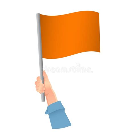 Orange Flag In Hand Icon Stock Illustration Illustration Of Event