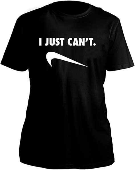 Mens Boys Just Do It Inspired I Just Cant Novelty Fun Black White Tee