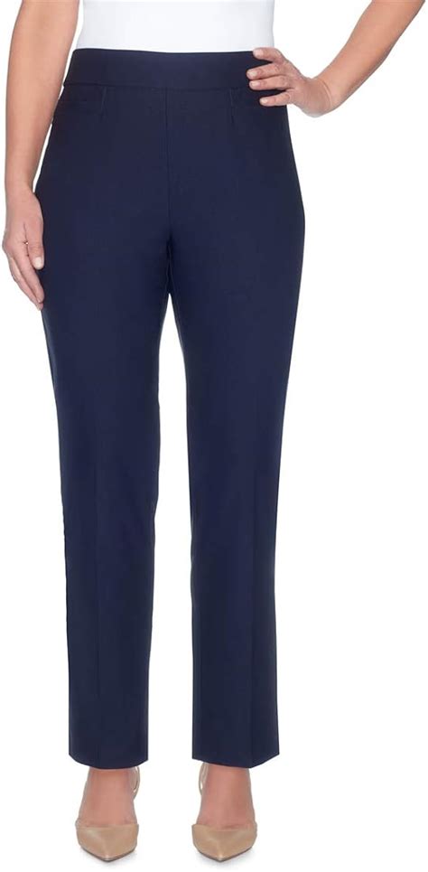Alfred Dunner Womens Womens Petite Classic Allure Fit Proportioned Pant