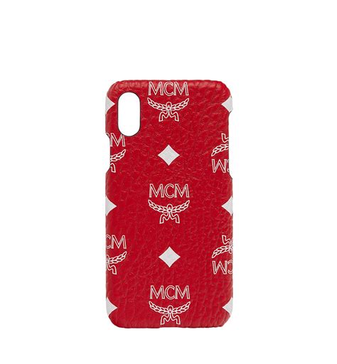 Mcm Iphone X HÜlle Mit Visetos Logo In Weiss Mcm Canvas Case