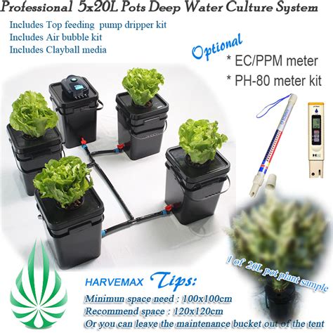 5x20l Dwc Hydroponics Growing Systems Deep Water Culture Fast Grow Kit