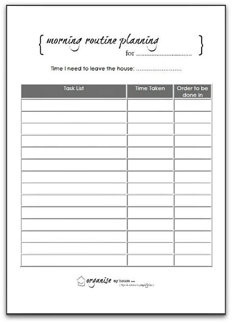 Morning Routine Planning And Checklist Printables Morning Routine