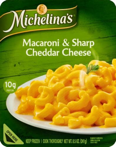 Michelinas Macaroni And Sharp Cheddar Cheese Frozen Meal 85 Oz Fred