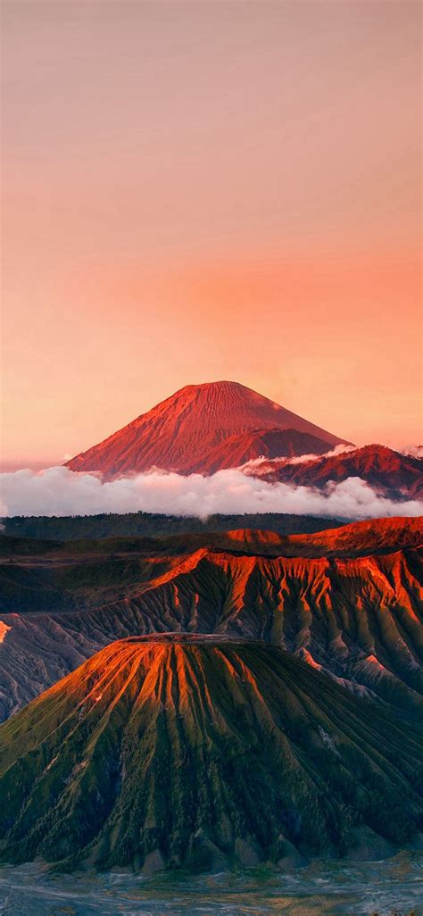 Red Mountain Cloud Wonderful Nature Iphone X Wallpaper