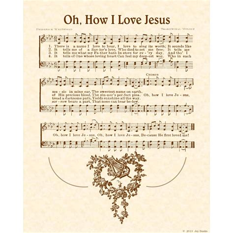 Oh How I Love Jesus 8 X 10 Antique Hymn Art By Vintageverses Gospel
