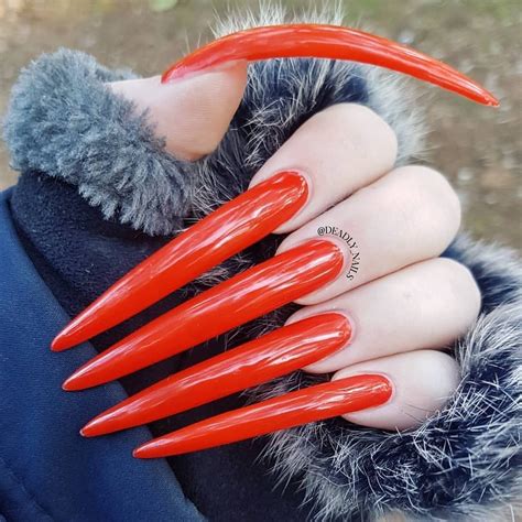 Pin By Jeremy Duncan On Stiletto Nails Long Red Nails Curved Nails Stilletto Nails