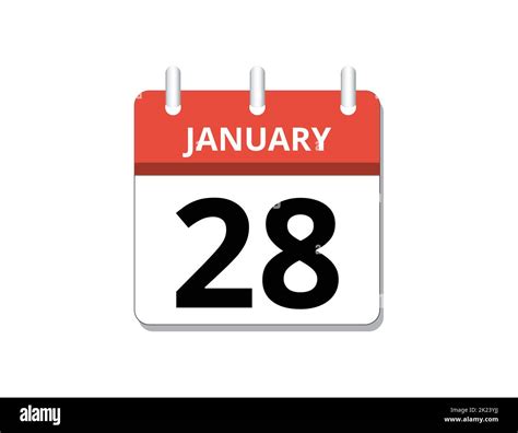 January 28th Calendar Icon Vector Concept Of Schedule Business And