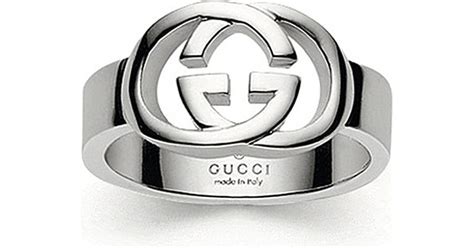 Gucci Interlocking Gg Silver Ring For Women In Metallic Lyst