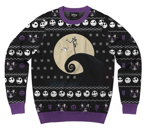 Mens Disney Nightmare Before Christmas Jack Faces Ugly Sweater