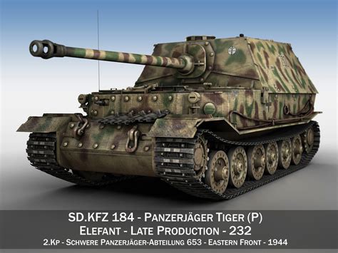 Elefant Tank Destroyer Tiger P 232 3d Model Cgtrader