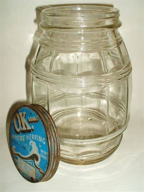 Vintage Glass Barrel Gallon Herring Jar Anchor Hocking Etsy