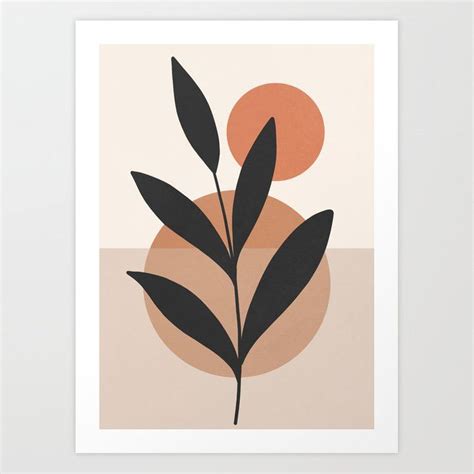 Abstract Minimal Plant 7 Art Print By Thingdesign Minimalist