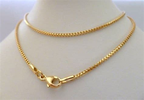 18k Solid Gold Chain Franco 18ct 18k 750 Mens Women Yellow White Gold