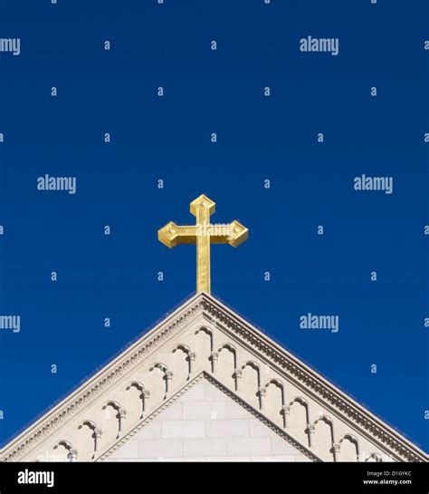 Christian Cross On A Church Stock Photo Alamy