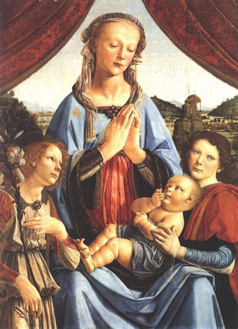 Leonardo Da Vinci The Madonna And Child With Angels 1470