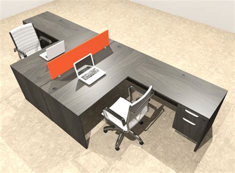 Two Person Modern Divider Office Workstation Desk Set Ot Sul Sp75