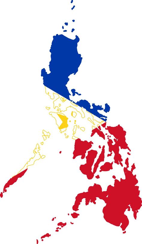 A Map Of The Philippines With Different Colors And Areas Marked In Red White Blue And Yellow
