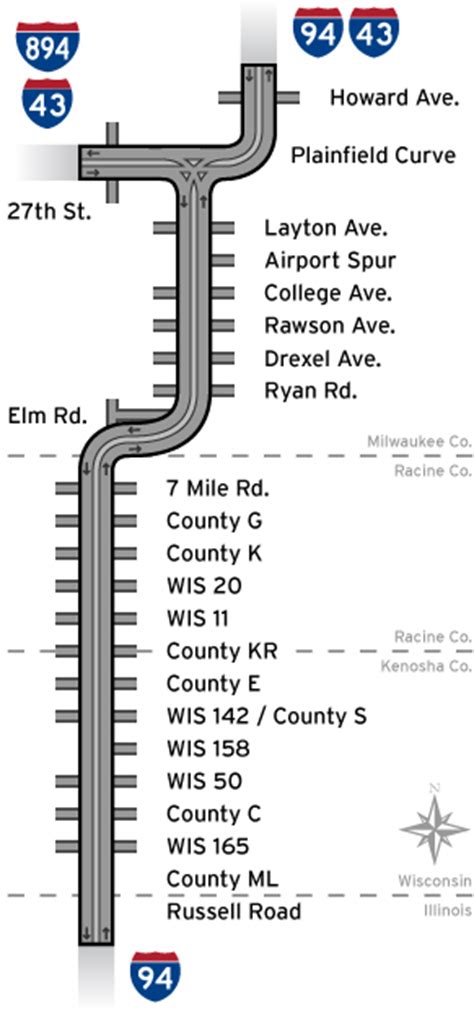 Map Of Improvements I 94 North South Freeway Project
