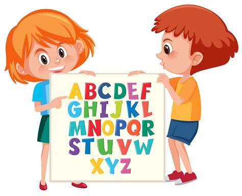Children Holding English Alphabet 607840 Vector Art At Vecteezy