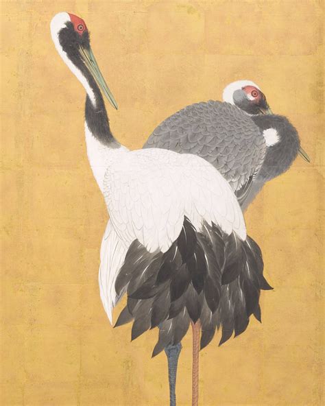 Set Of Two Japanese Crane Art Prints Vintage Art Asian Etsy