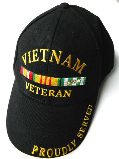 Vietnam Veteran Service Proudly Served Usa Embroidered Baseball Cap Hat Cordon Emporium