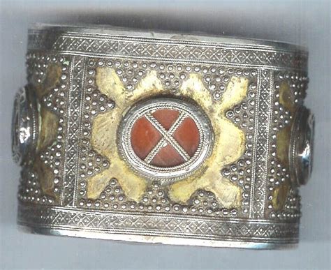 Kazakh Cuff With Gilt Silver And Carnelian Inlay Under Window Private