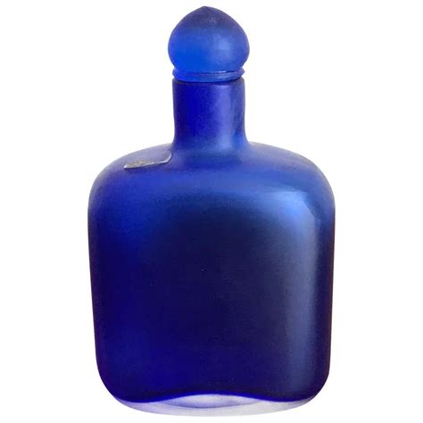 Venini Murano Italy Glass Bluette Bottle Serie “velati” 1995 At 1stdibs