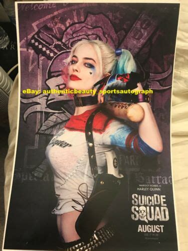 Margot Robbie Suicide Squad Harley Quinn Dc Superhero Movie Signed 12x18 Reprint Ebay