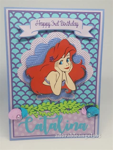 There are 4496 cricut mermaid card for sale on etsy, and they cost $2.52 on average. #handmade #cricutmade Little mermaid birthday card , ariel ...