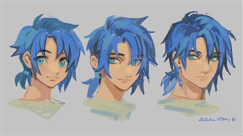 Blue Haired Boy How To Draw Manga Drawn By Azolitmin Danbooru