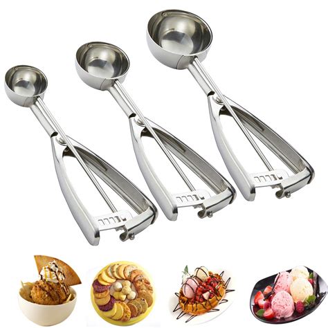 If you are looking for a fancy ice cream scoop online, then shop online for one on snapdeal and that too at an affordable price. Cookie Scoop Set,3 PCS Ice Cream Scoop with Trigger ...