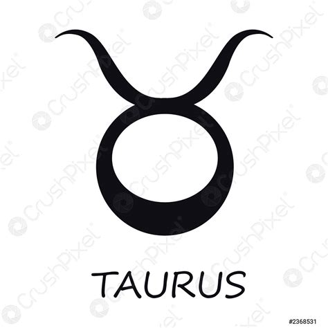 Taurus Zodiac Sign Black Vector Illustration Celestial Bull Esoteric