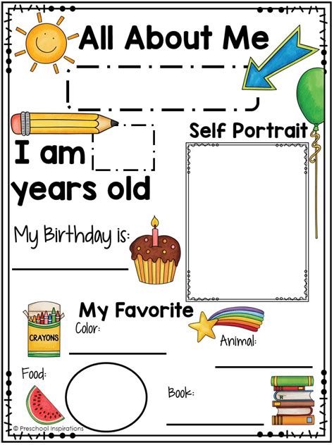All About Me Poster Preschool Free Printable Printable Templates