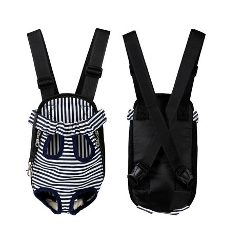 Stripe Small Pet Cat Puppy Dog Carrier Front Pack Hiking Backpack Head
