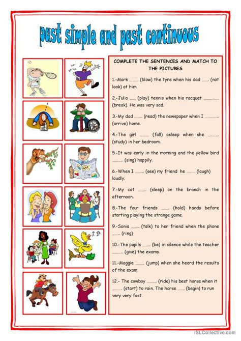 PAST SIMPLE AND PAST CONTINUOUS English ESL Worksheets Pdf Doc