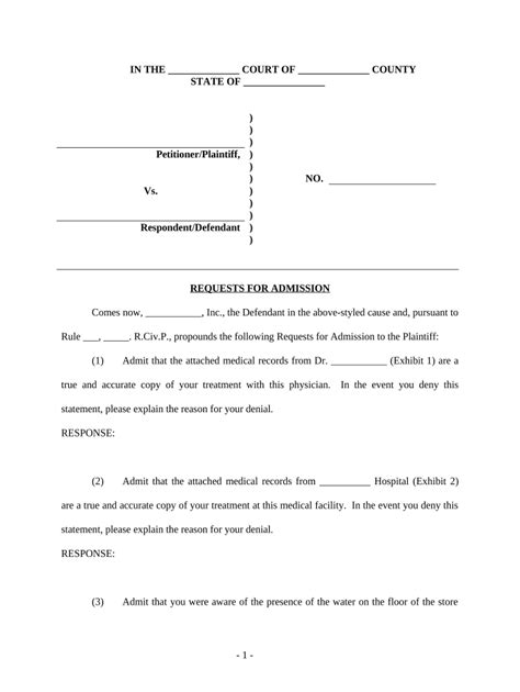Requests For Admissions Form Fill Out And Sign Printable PDF Template