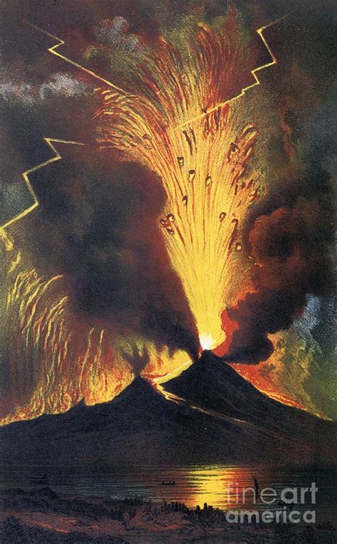 Mount Vesuvius Exploding Into The Night Photograph By Bettmann