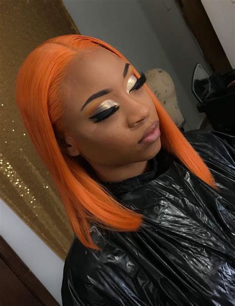 Thriving Hair Virgin Human Hair Copper Orange Bob Straight Front Lace