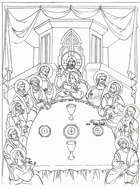 Last Supper Coloring Pages Printable Divyajanan