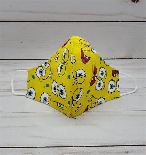 Nickelodeon Spongebob Squarepants Face Mask Etsy