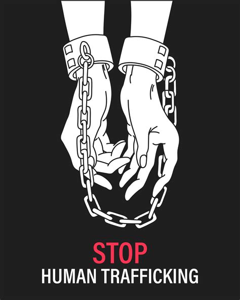 Hands In Chains Stop Human Trafficking National Slavery And Human Trafficking Concept