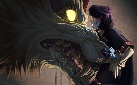 Wallpaper Anime Black Hair Wolf Anthro Demon