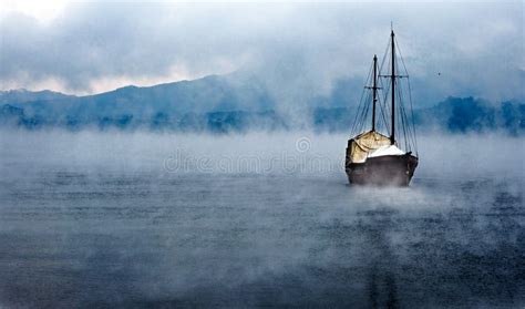 Boat Lake And Fog Royalty Free Stock Photography Image 9588597