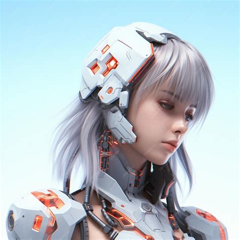 Premium Ai Image 3d Render Of Futuristic Cyber Robot Anime Girl In