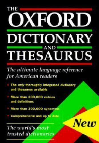 The Oxford Dictionary And Thesaurus By Oxford 1996 Hardcover For